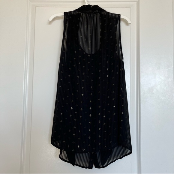 * Black Blouse with Gold Print * - Picture 4 of 11